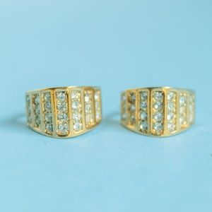 Signed Christian Dior Crystal Gold Tone Small Loop